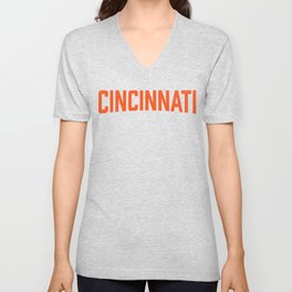 Cincinnati - Orange V Neck T Shirt