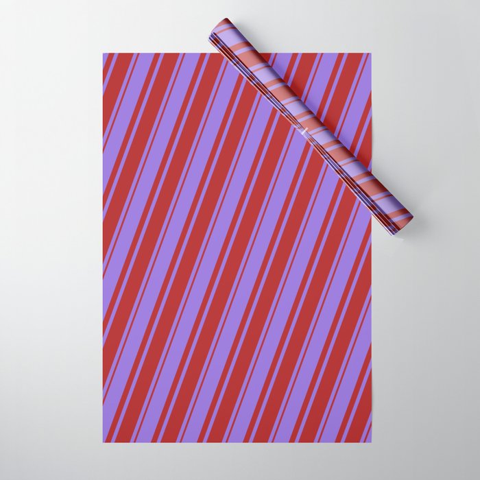 Purple and Red Colored Lines/Stripes Pattern Wrapping Paper