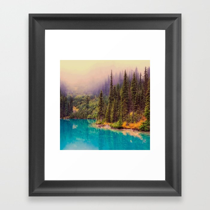 Canada Photography - Beautiful Cyan Lake Framed Art Print