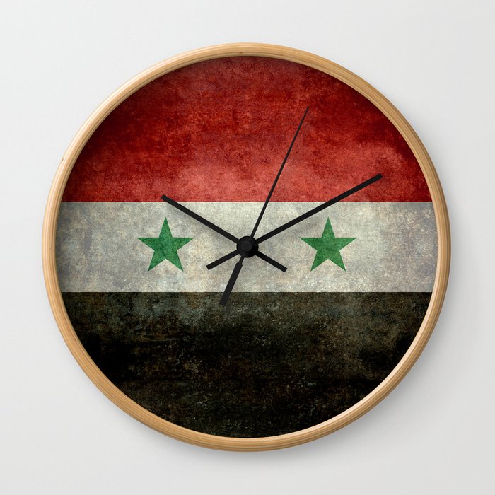 Flag of Syria, grungy style Wall Clock