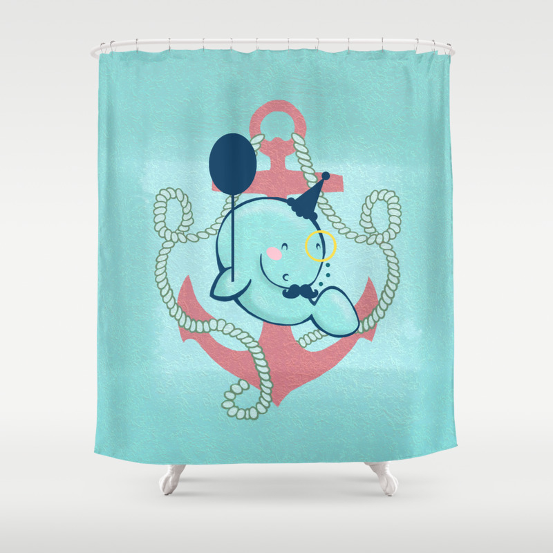 Manatee Birthday Shower Curtain By Claire Elizabeth Society6