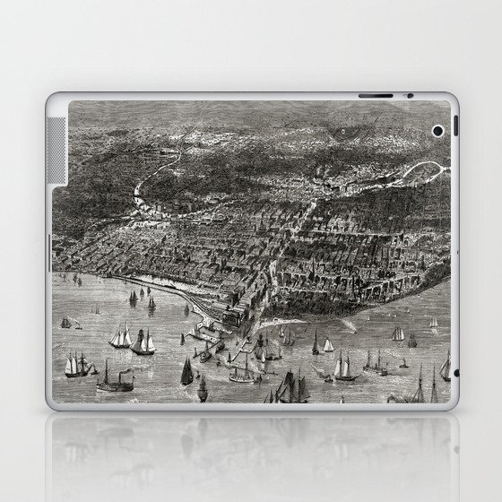 Pictorial Map Chicago - Illinois - 1871 vintage pictorial map Laptop & iPad Skin