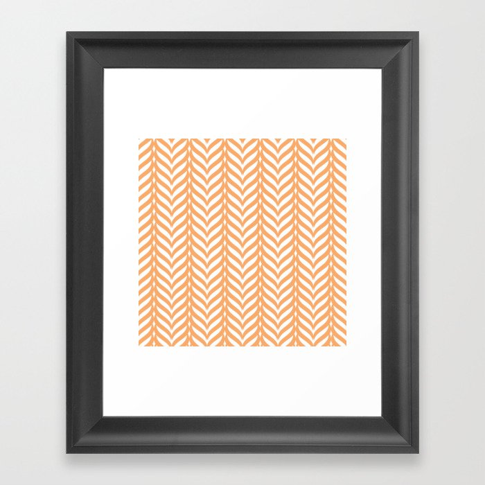Orange Woven Pattern Framed Art Print
