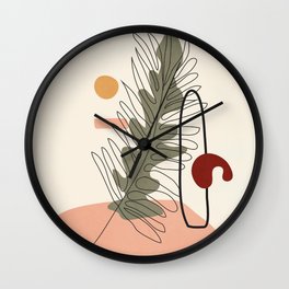Minimal Line Palm Wall Clock