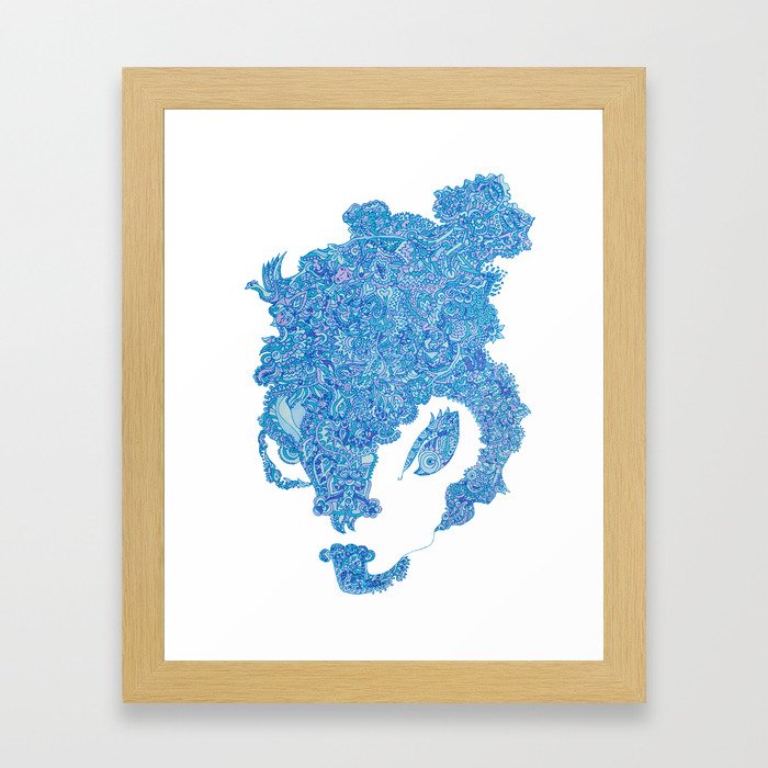 blue head Framed Art Print