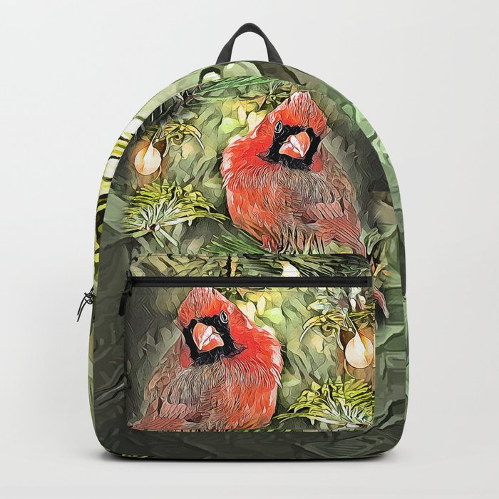 Cardinal in Pine Tree Backpack