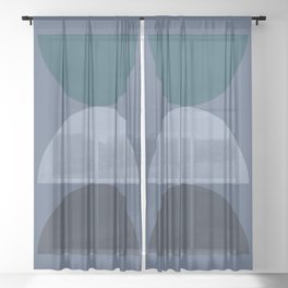 Abstraction_GEOMETRIC_SHAPE_BLUE_MOUNTAINS Sheer Curtain