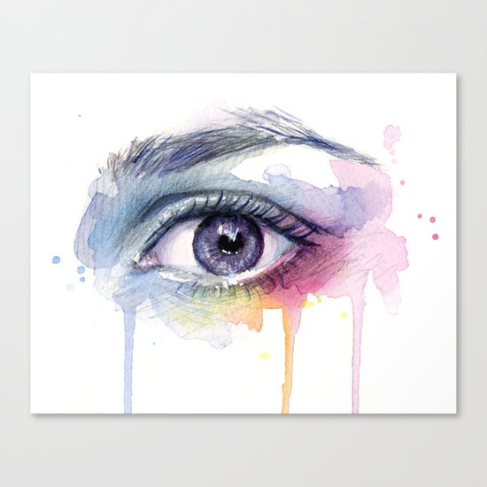 Colorful Eye Dripping Rainbow Canvas Print