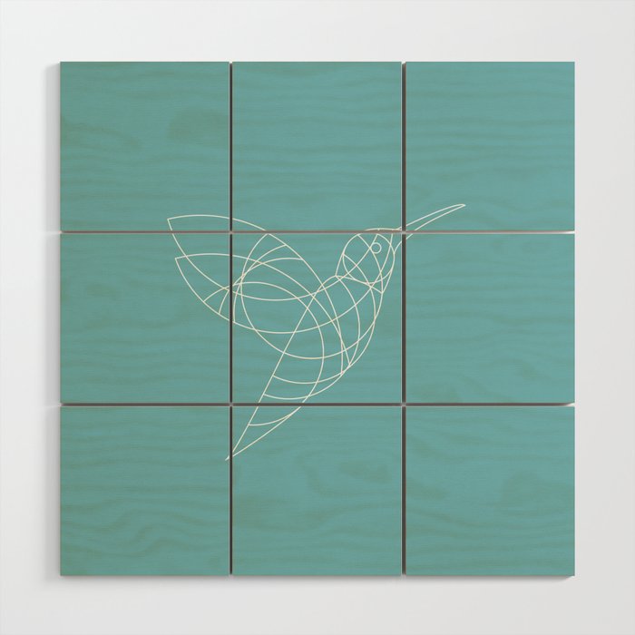 Geo Hummingbird Wood Wall Art