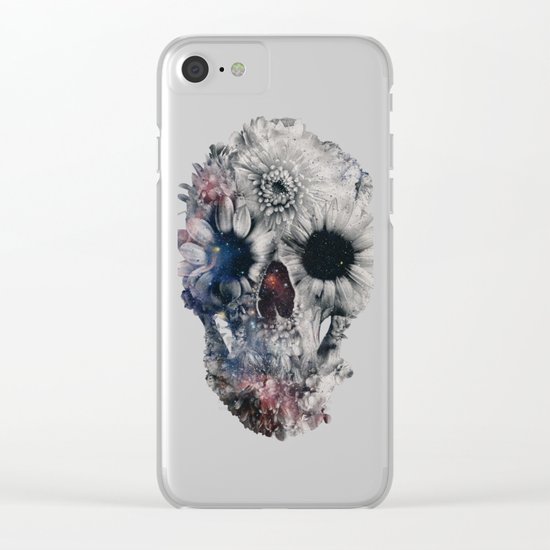 Floral Skull 2 Clear iPhone Case