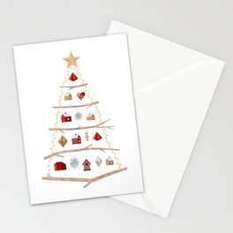 Modern Scandinavian Christmas Tree Stationery Cards