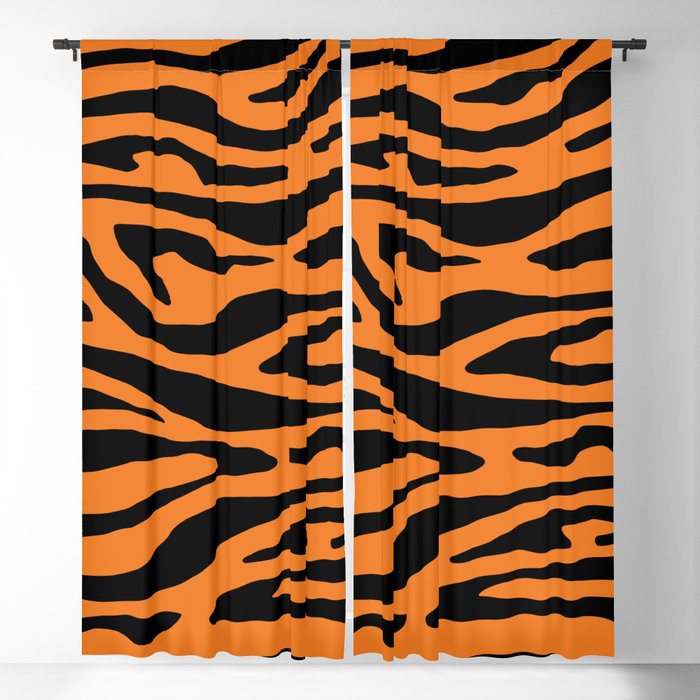 Psychedelic Tiger abstract art. Digital Illustration background. Blackout Curtain