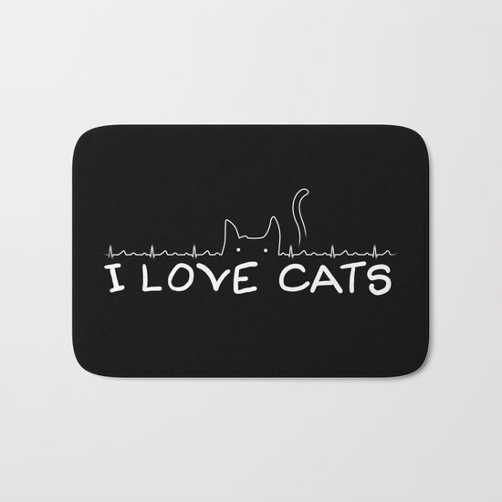 I Love Cats Bath Mat