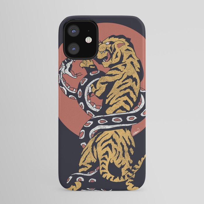 Classic Tattoo Snake vs Tiger iPhone Case