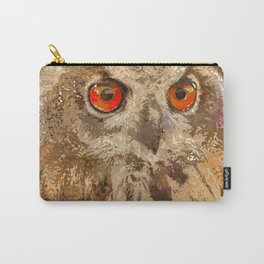 Crazy Paint - Owl Carry-All Pouch | Animal, Unique, Bird, Owl, Digital, Crazy, Massive, Modern, Thick, Painting 