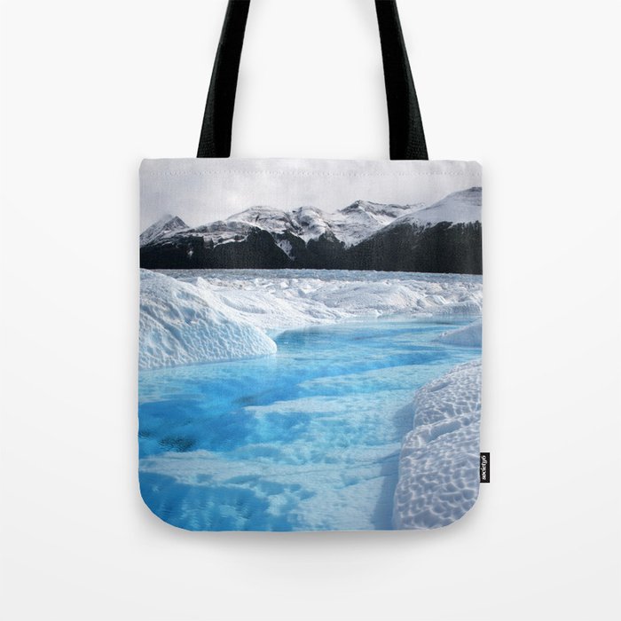 Argentina Photography - Cold Blue Water By The Snowy Mountains Tote Bag