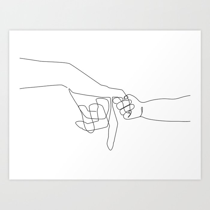 Mother and Baby Pinky Swear Art Print