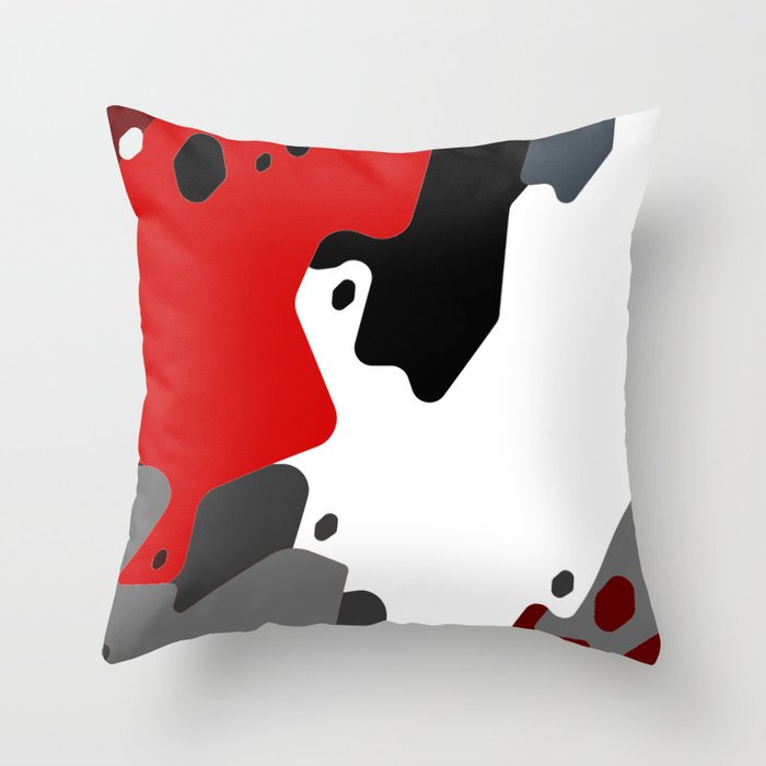 Modern Abstract Art Envy Red Black Grey White Decor Throw