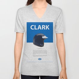 Jim Clark Helmet V Neck T Shirt