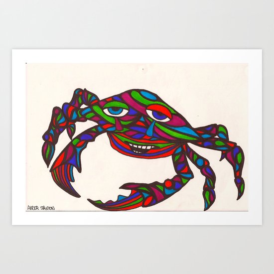 kaleido-crab Art Print