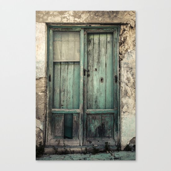 Old Green Door Canvas Print