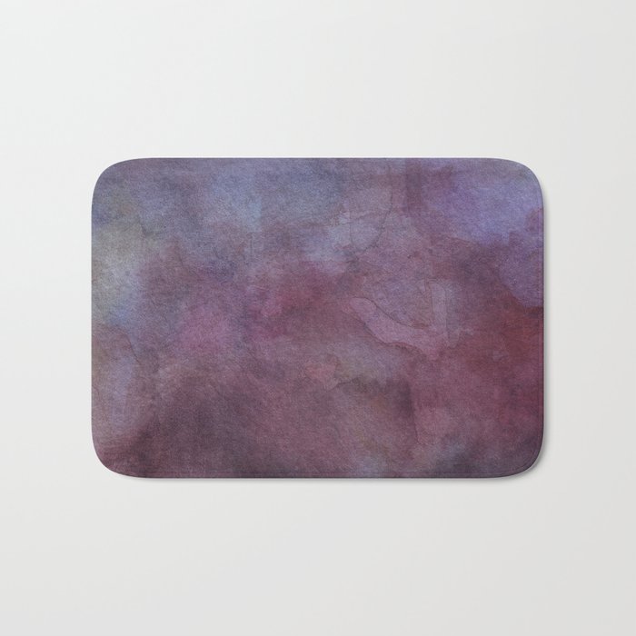 Purple Watercolor Nebula Galaxy Sky Bath Mat