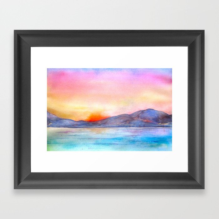 Sunset Rainbow Framed Art Print