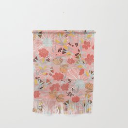 Australian Floral Summer / pink background  Wall Hanging
