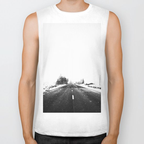 SNOW - WHITE - ROAD - WAY - TRIP - ADVENTURE Biker Tank