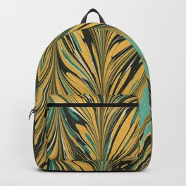 The Harvest, Yellow and Black Antique Straight Pattern  Backpack