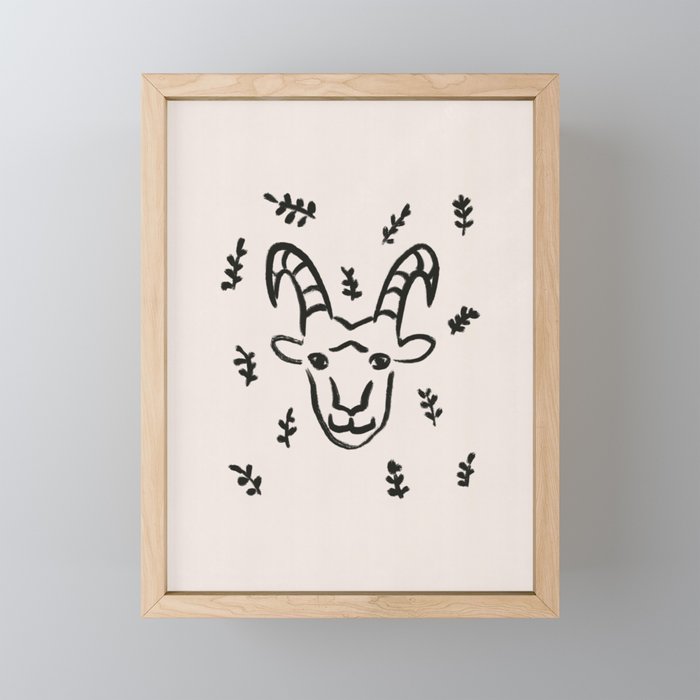 Capricorn zodiac sign Framed Mini Art Print