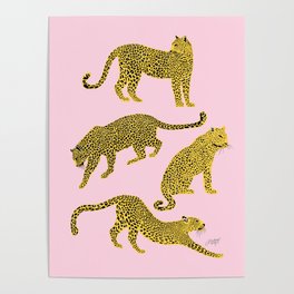 Leopards (Pink/Yellow) Poster