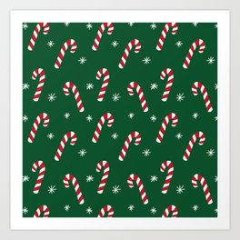 Candy Cane Pattern (red/green) Art Print
