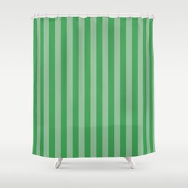 Clover Green Summer Cabana Beach Picnic Stripes Shower Curtain