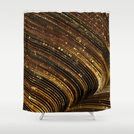 rox - abstract design rich brown rust copper tones Shower Curtain