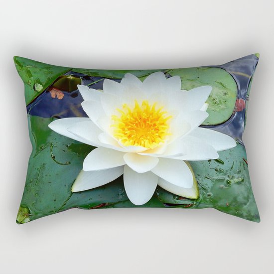Water Lily Rectangular Pillow