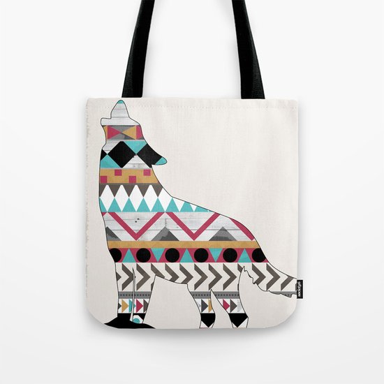 Wild Soul - Aztec Navajo Wolf Tote Bag