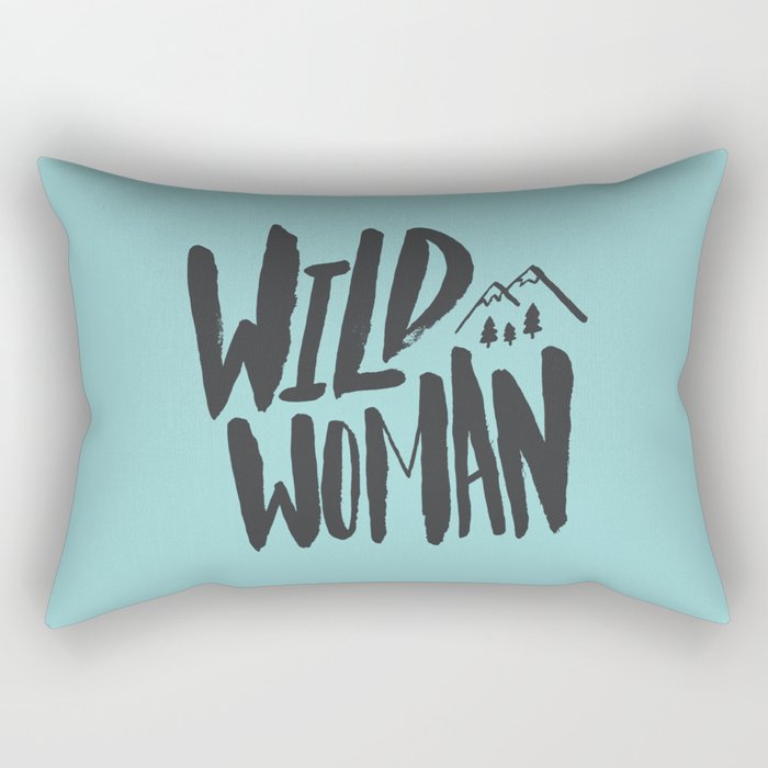 Wild Woman x Blue Rectangular Pillow