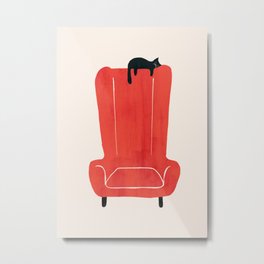 Mood : how to make the most of everyday Metal Print | Curated, Vintage, Funny, Chair, Mid Century, Nap, Quirky, Animal, Pet, Lazy 
