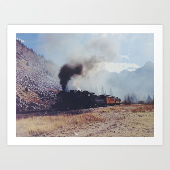 Mountain Train Art Print