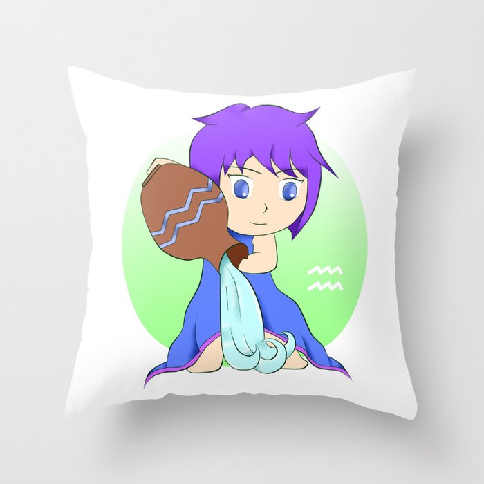 Chibi Aquarius Throw Pillow