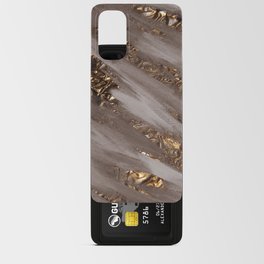 Brown Paint Brushstrokes Gold Foil Android Card Case