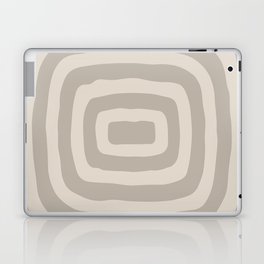 Mid Century Modern Abstract Shape 537 Black and Linen White Laptop Skin