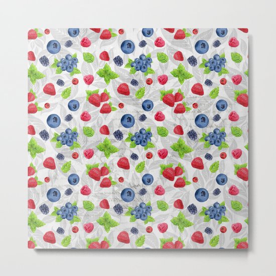 Berries Pattern 04 Metal Print