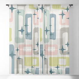 Mid Century Modern Abstract Pattern 236 Mid Mod Googie Sheer Curtain