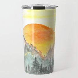 Mountain Glowing Sunset Travel Mug