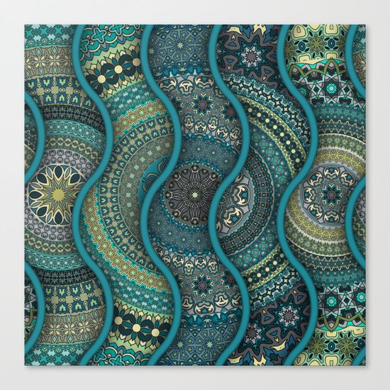 Colorful abstract ethnic floral mandala pattern design Canvas Print