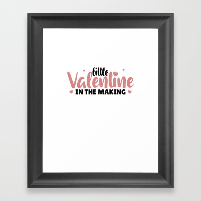 Little Valentine In The Making Gender Reveal Girl Framed Art Print