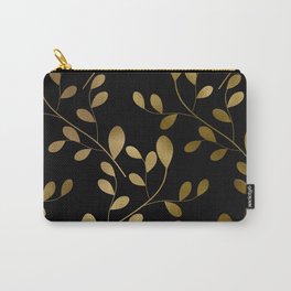 Art Deco-Inspired Gold Leaves on Gold Vines Carry-All Pouch