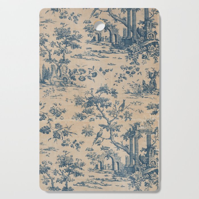 Antique Blue and White Outdoors Scenic Chintz Cutting Board